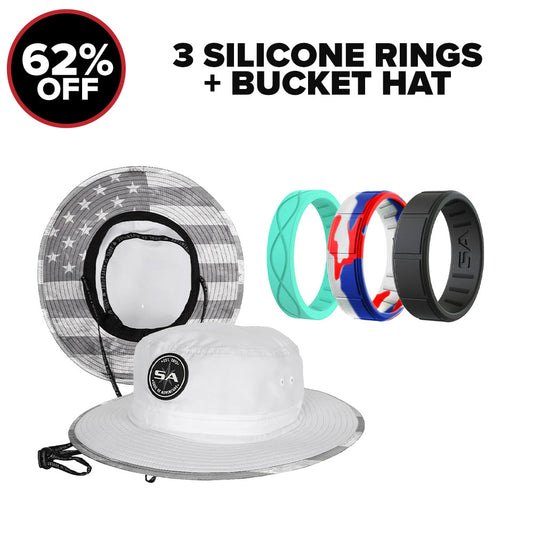 3 SILICONE RINGS + BUCKET HAT