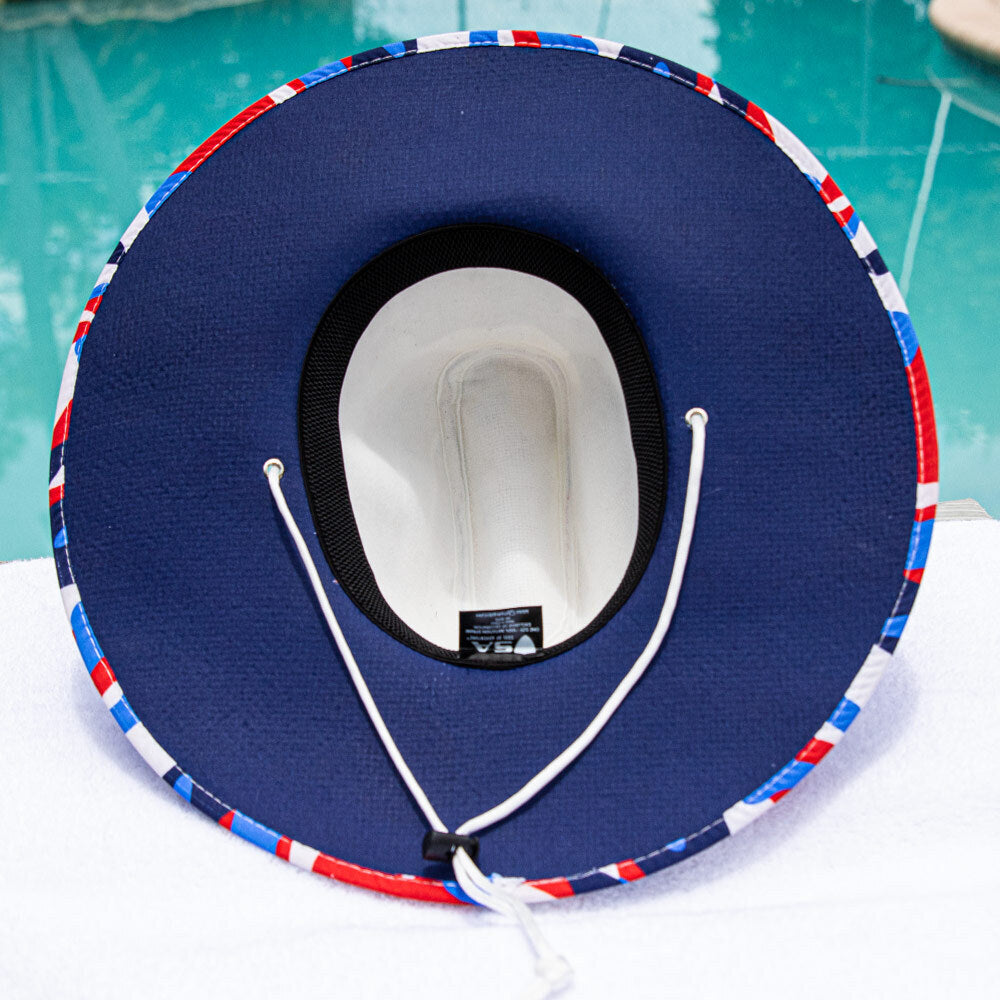 Keys Under Brim Straw Hat| All American Camo | Navy