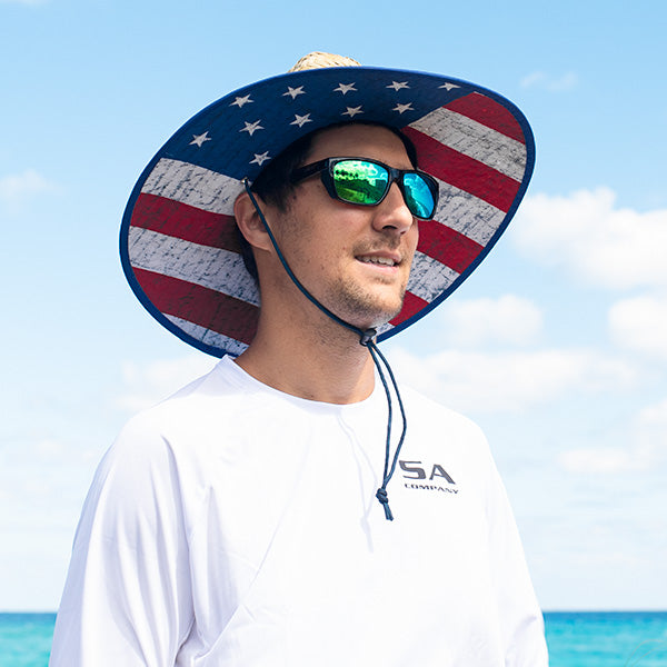 Under Brim Straw Hat | American Flag 2.0