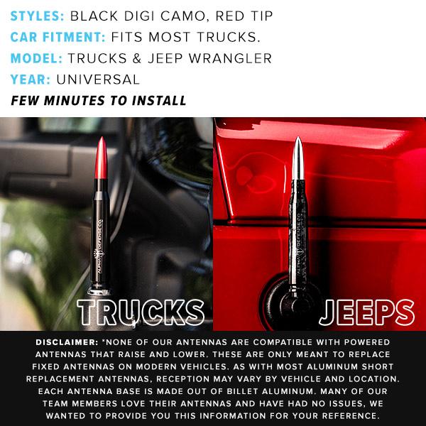 BULLET ANTENNA + 2 ARM SHIELDS®