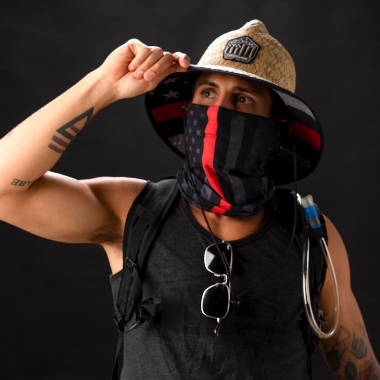 Ladder Under Brim Straw Hat | Thin Red Flag