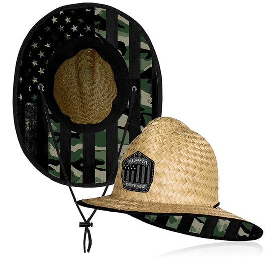 Ladder Under Brim Straw Hat| Patriot Military Camo