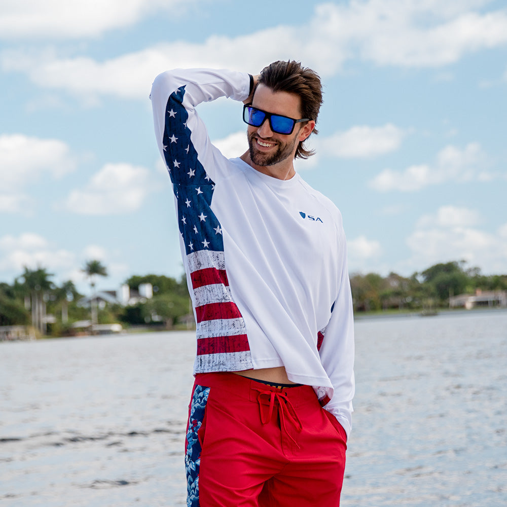 Performance Long Sleeve Shirt | American Flag | Game On