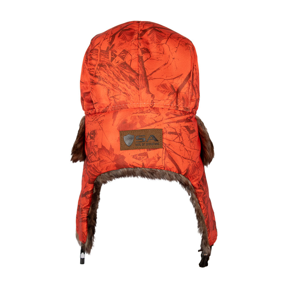 Trapper Hat | Forest Camo | High Vis Orange