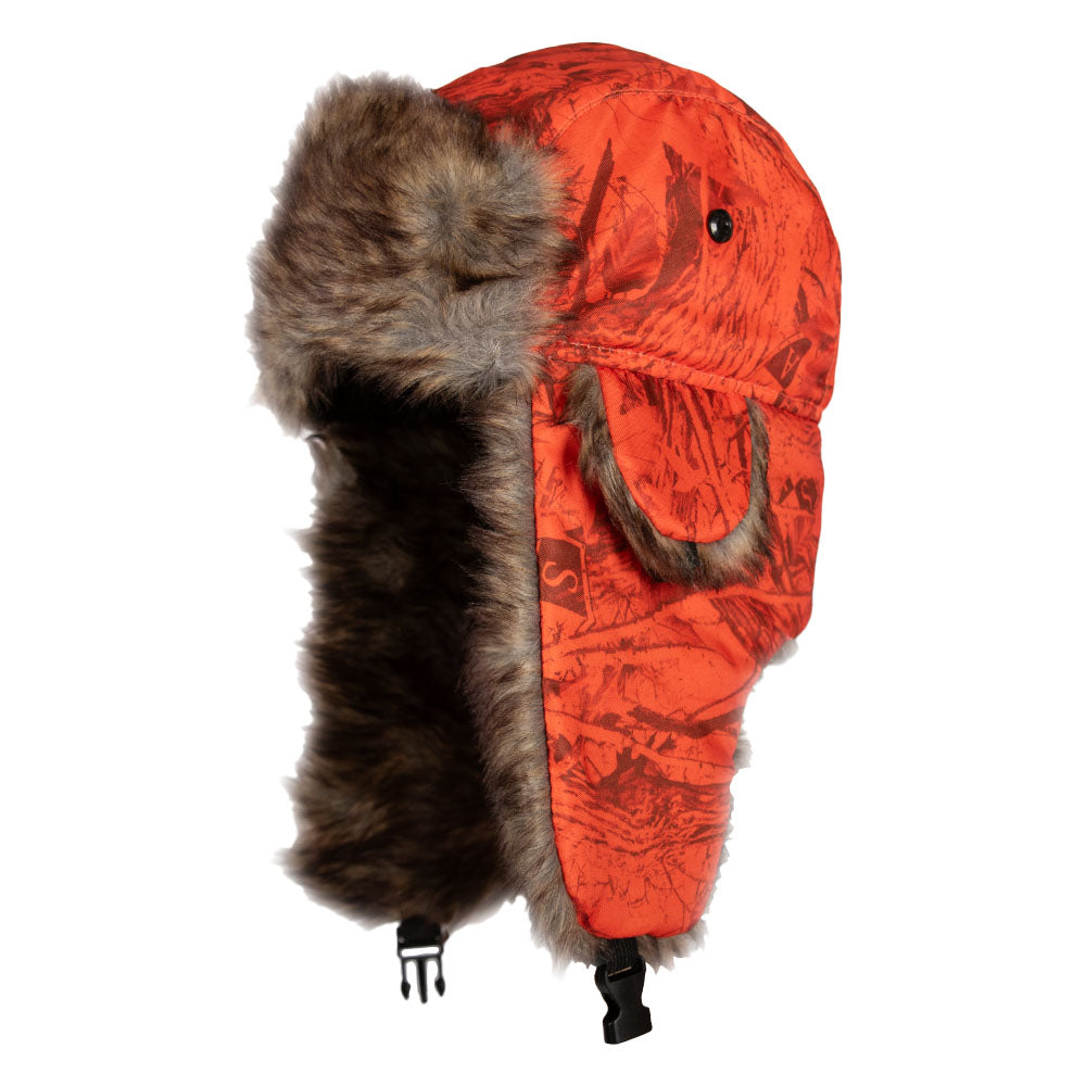 Trapper Hat | Forest Camo | High Vis Orange