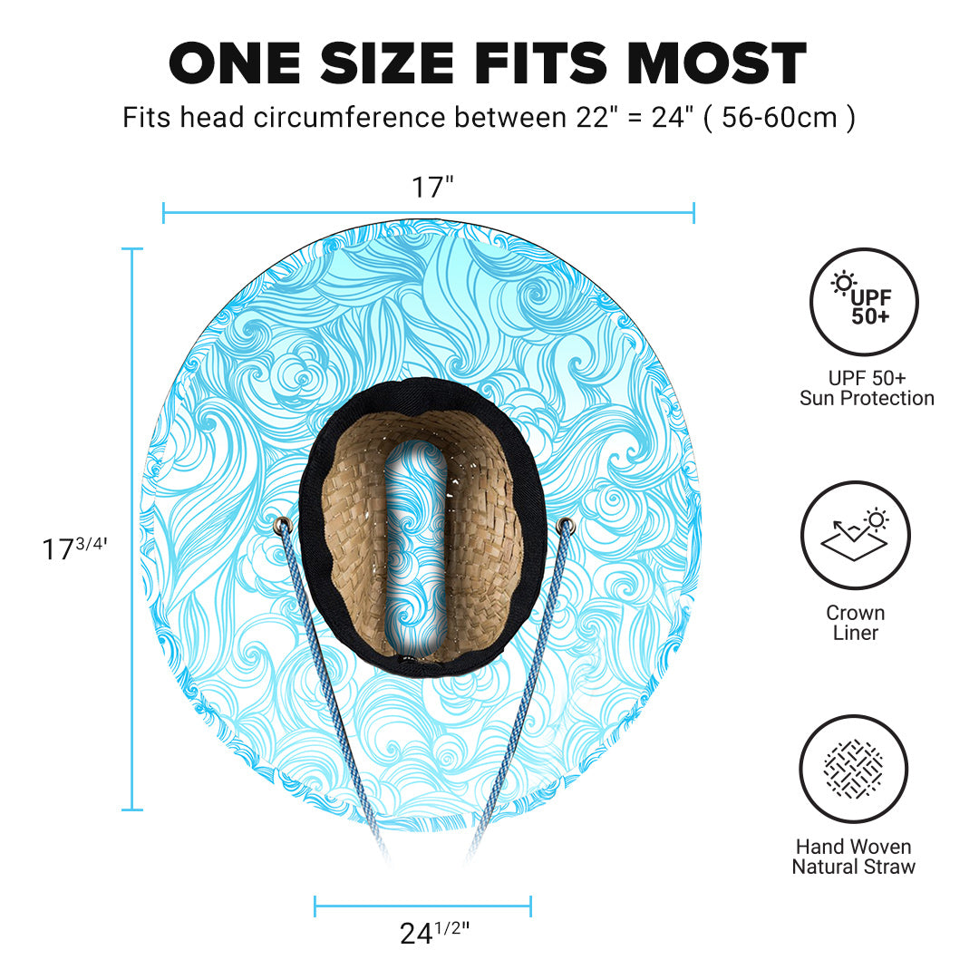 Under Brim Straw Hat| Tidal Waves 2.0
