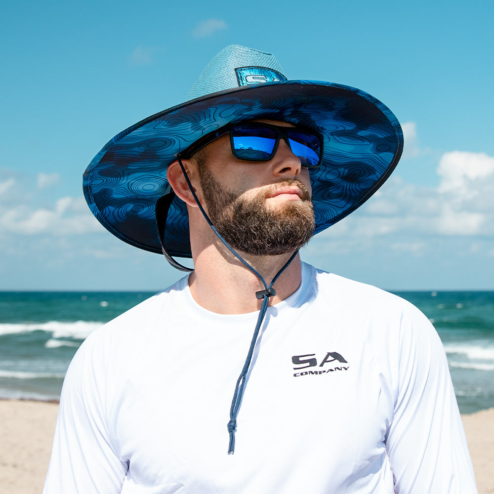 Keys Straw Hat | Powder Blue | Underwater Topography