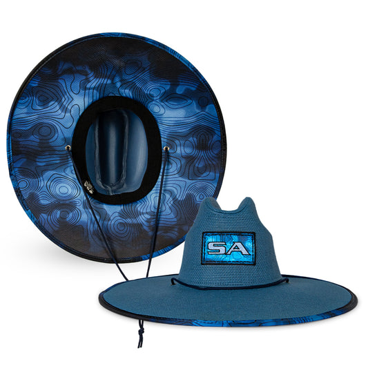 Keys Straw Hat | Powder Blue | Underwater Topography