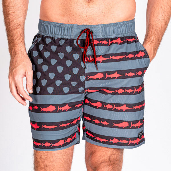 Swim Trunks | Blackout Fins & Stripes
