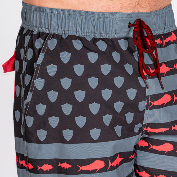 Swim Trunks | Blackout Fins & Stripes