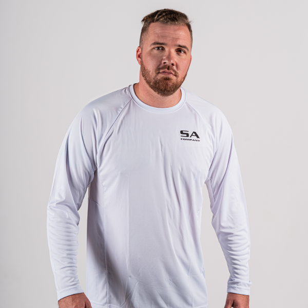 Performance Long Sleeve Shirt | White | SA Logo