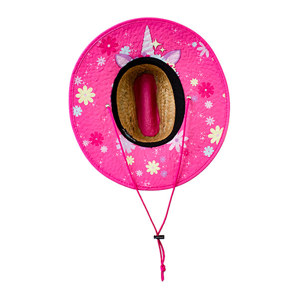 Kids Under Brim Straw Hat | Unicorn