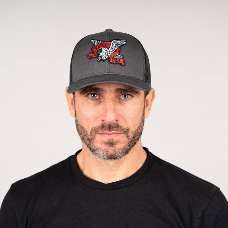 Snap Back Hat | Charcoal | USA Eagle