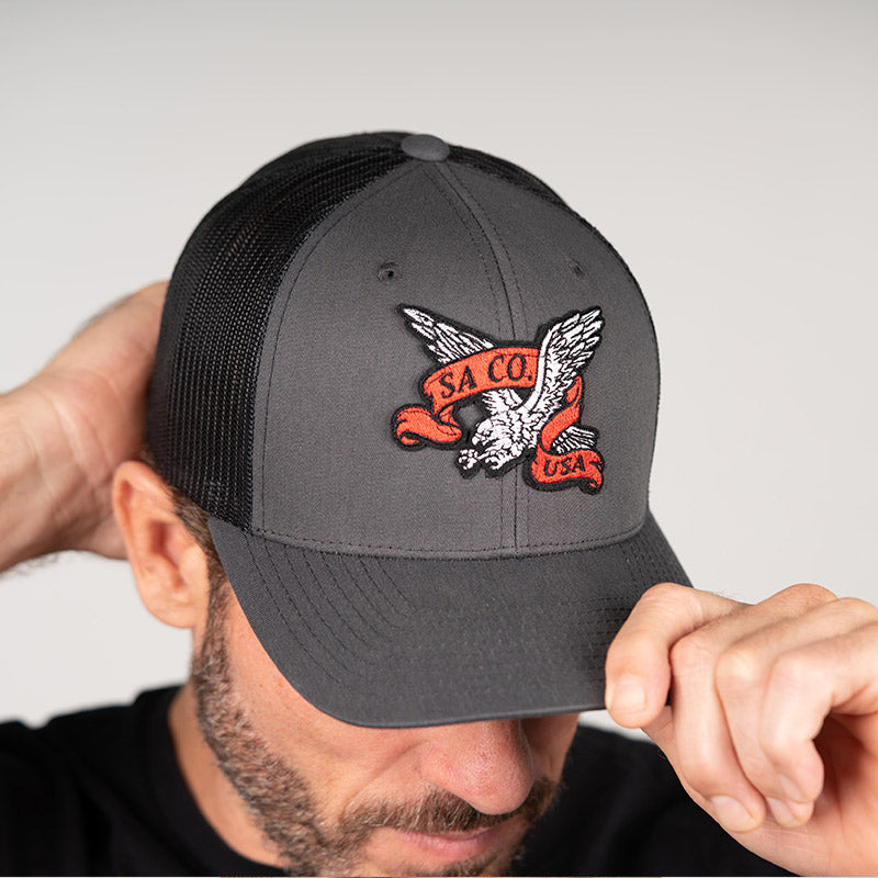 Snap Back Hat | Charcoal | USA Eagle