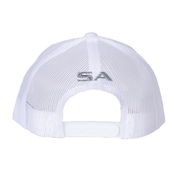 Snap Back Hat | White | American Flag Shield