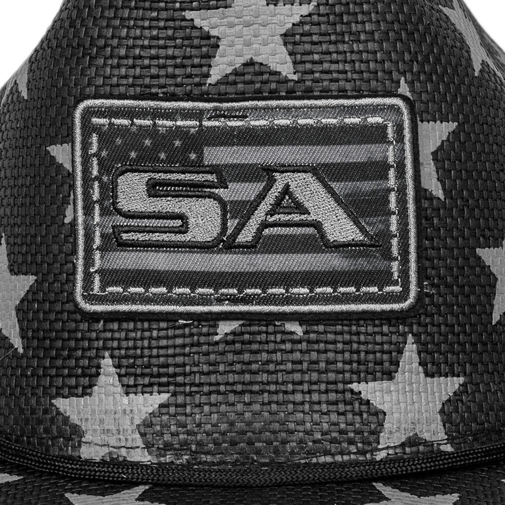 Keys Under Brim Straw Hat | Blackout American Flag | Stars