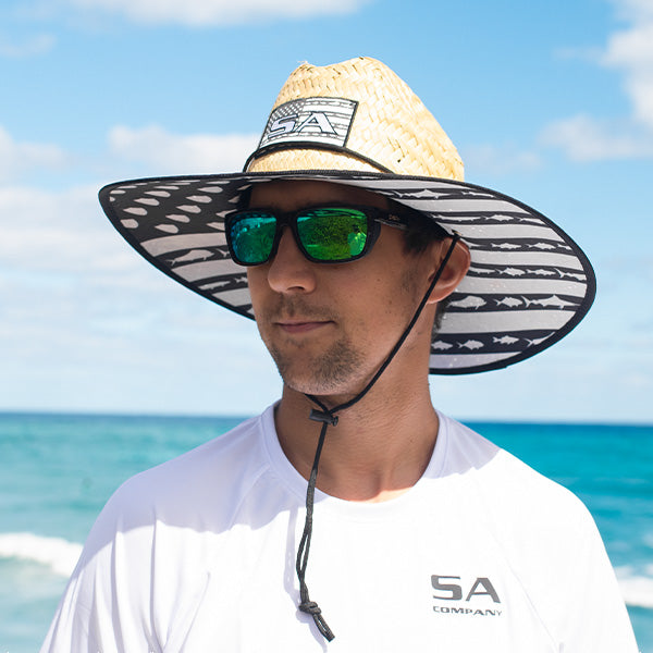 Under Brim Straw Hat | Fins and Stripes