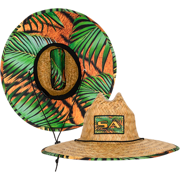 Under Brim Straw Hat | Tiger Palms