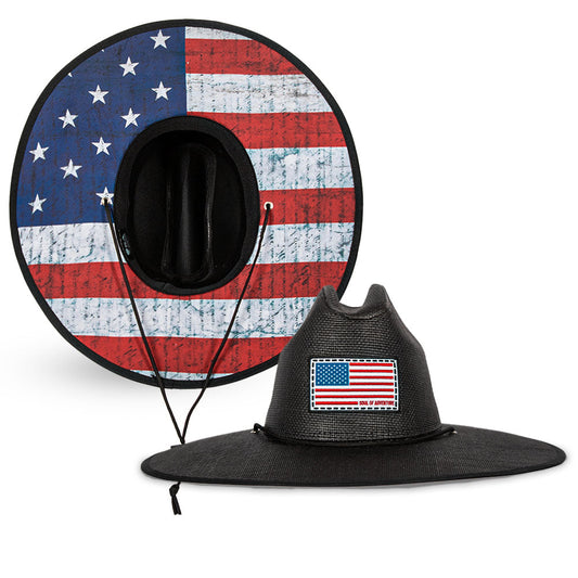 Keys Straw Hat | Black | American Flag