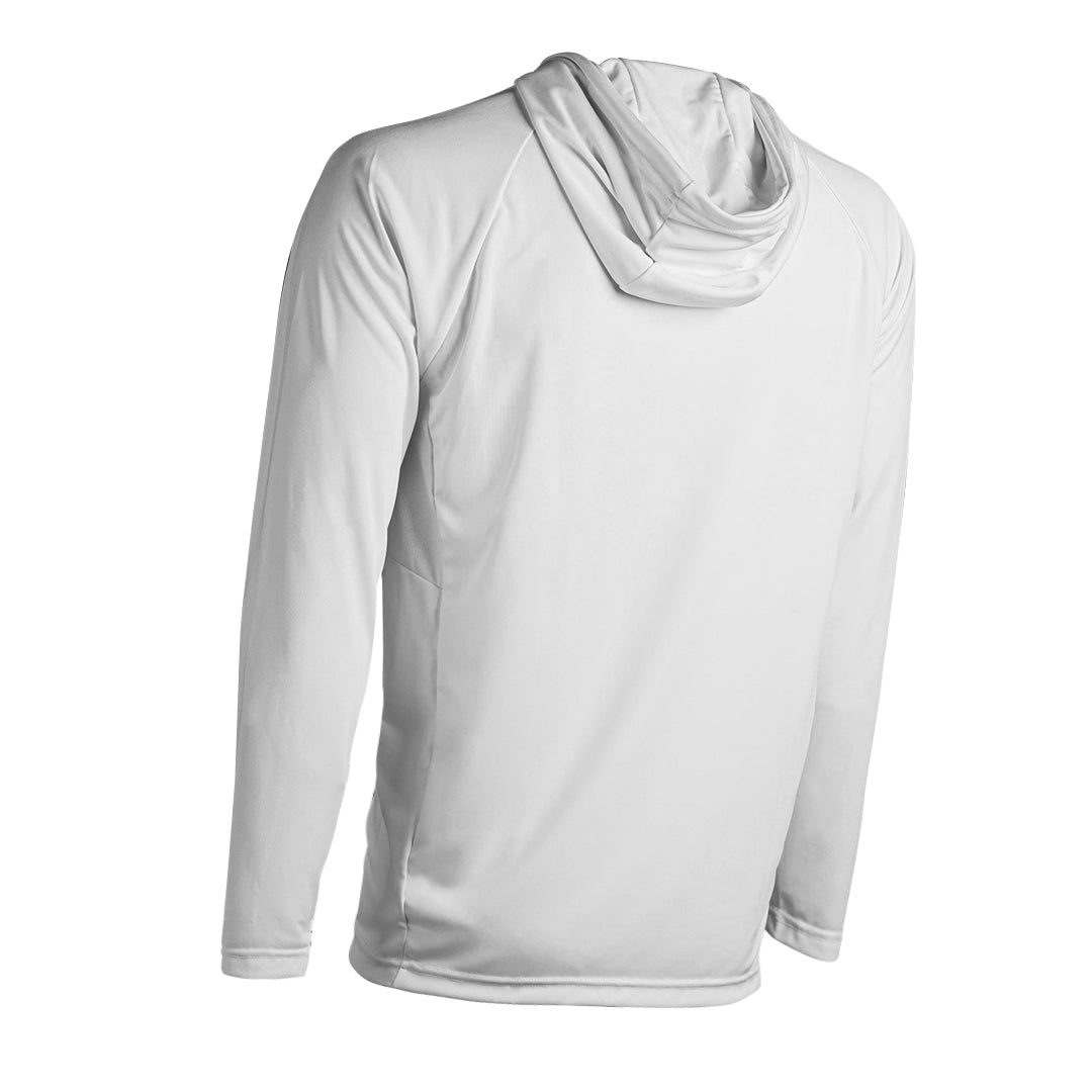 Hooded Performance Long Sleeve Shirt | White | SA Company