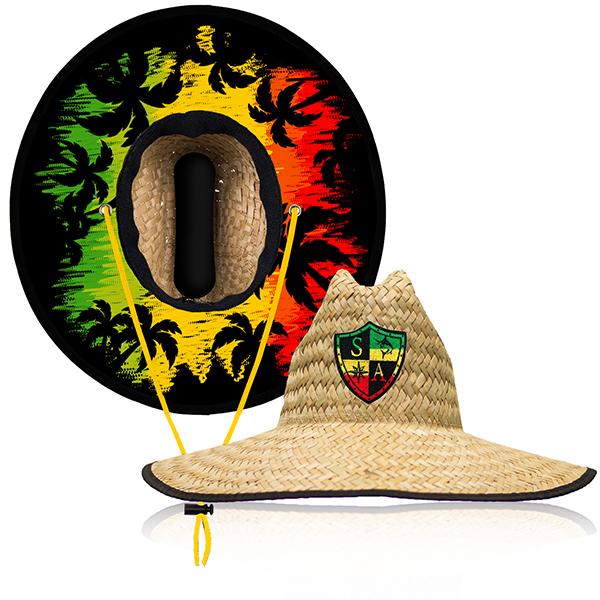 Under Brim Straw Hat | Rasta | SA Shield Rasta - SA Company