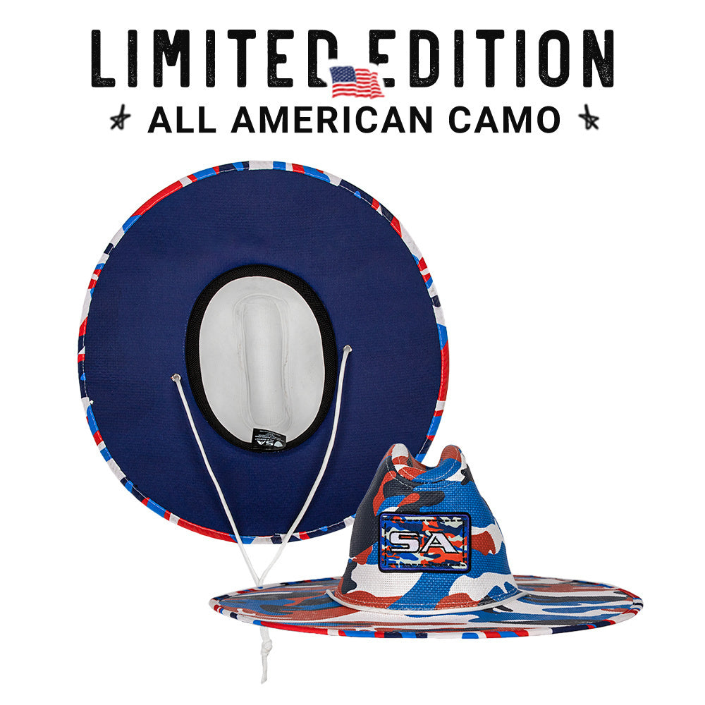 Keys Under Brim Straw Hat| All American Camo | Navy