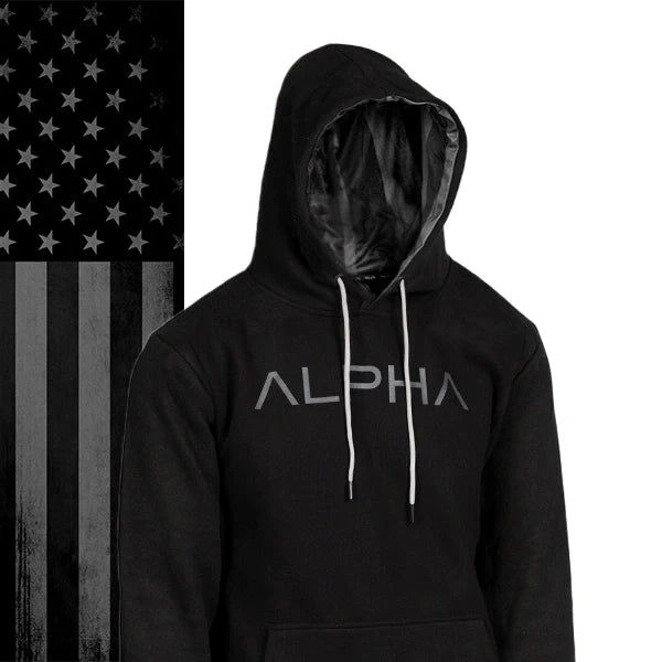 Classic Lined Hoodie | Blackout American Flag