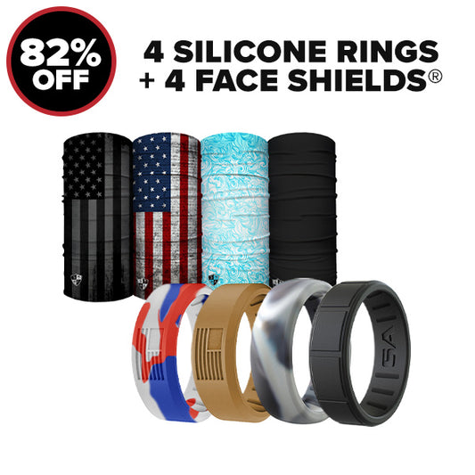 4 SILICONE RINGS | + 4 FACE SHIELDS®