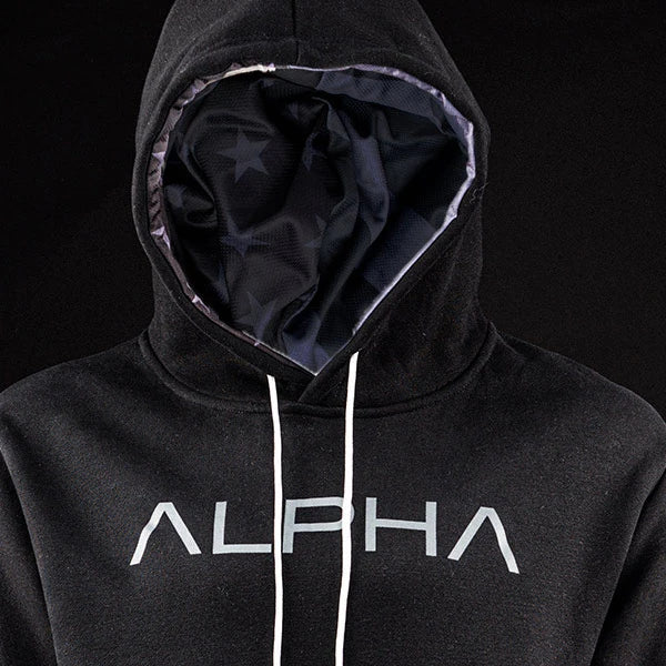 Classic Lined Hoodie | Blackout American Flag