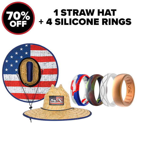 STRAW HAT + 4 SILICONE RINGS