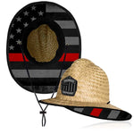 Ladder Under Brim Straw Hat | Thin Red Flag