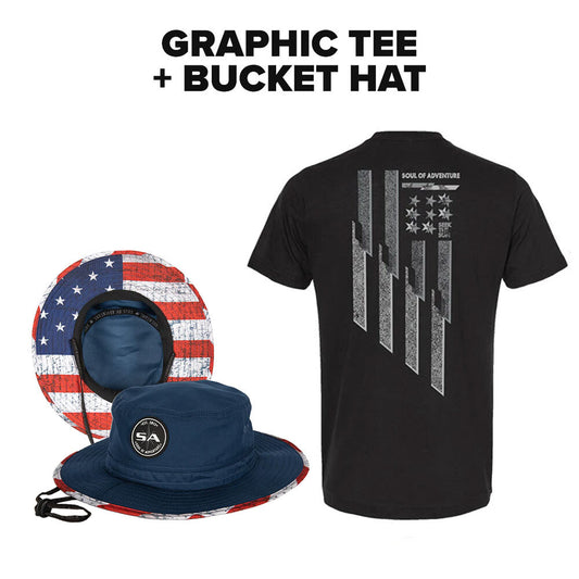 GRAPHIC TEE + BUCKET HAT