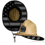 Ladder Under Brim Straw Hat | Blackout American Flag