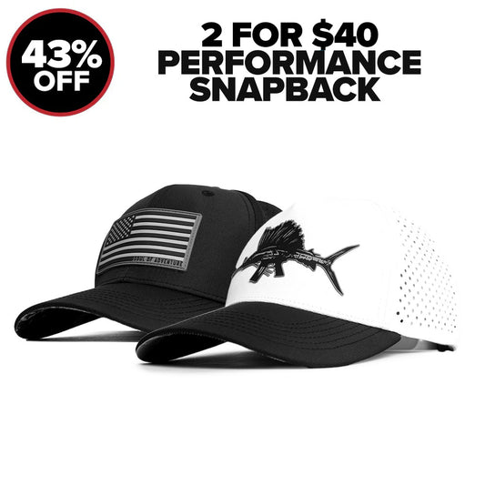 2 FOR $40 PERFORMANCE SNAPBACKS