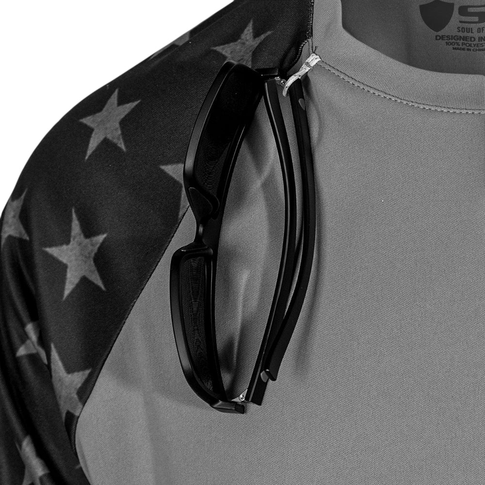 Performance Long Sleeve Shirt | Blackout American Flag | Game On