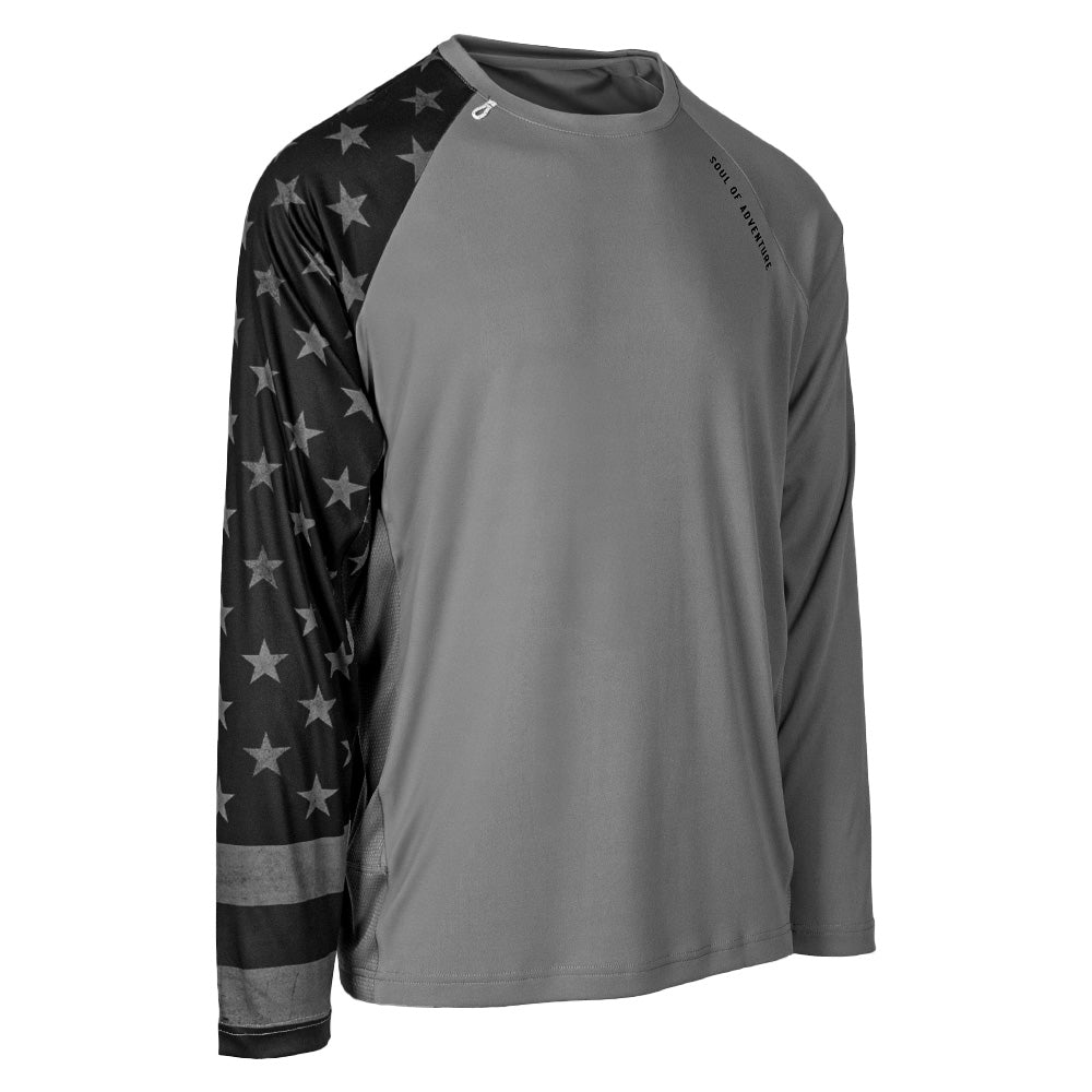 Performance Long Sleeve Shirt | Blackout American Flag | Game On