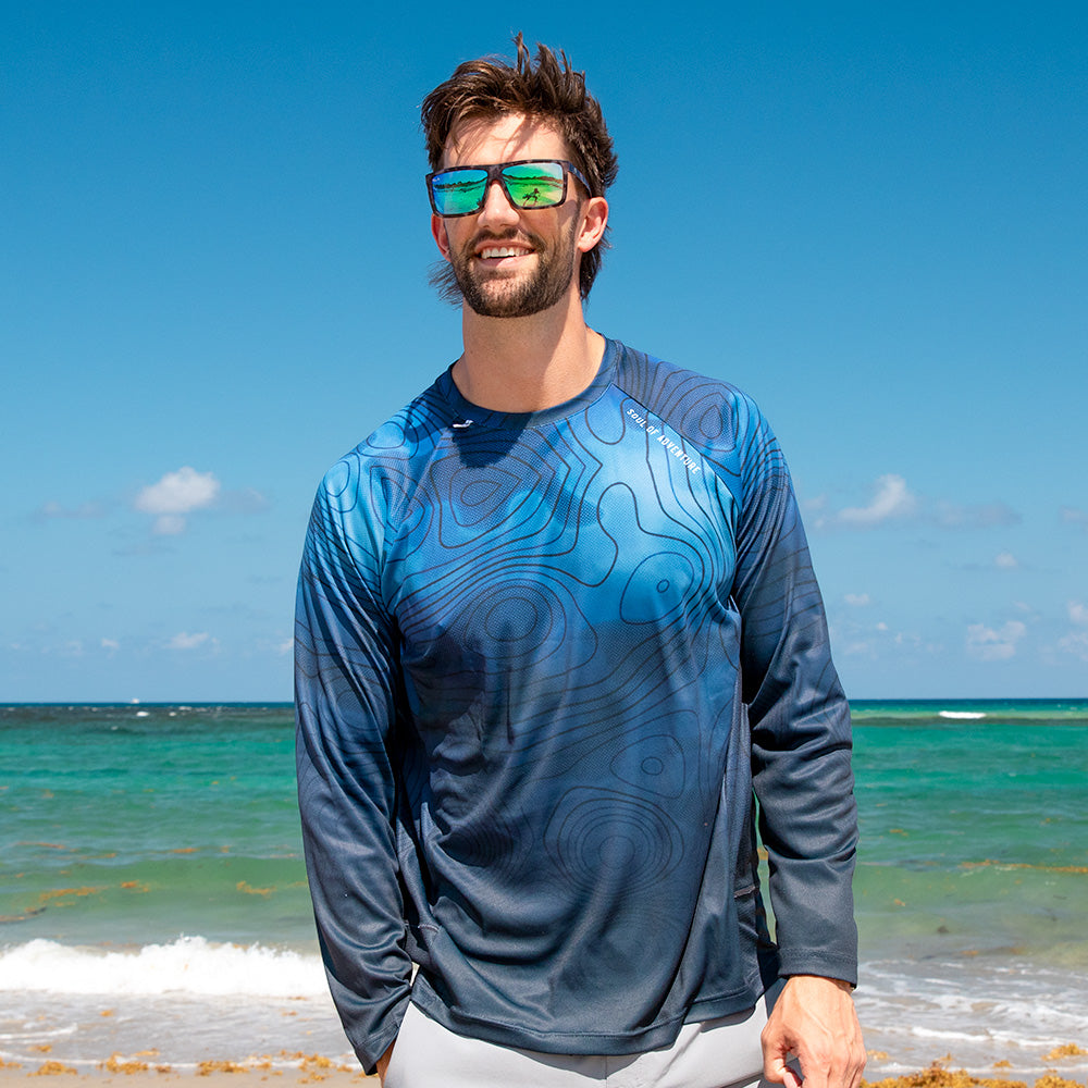 Performance Long Sleeve Shirt | Underwater Topography