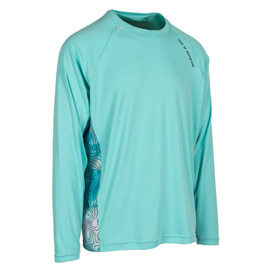 Performance Long Sleeve Shirt | Aqua Topography