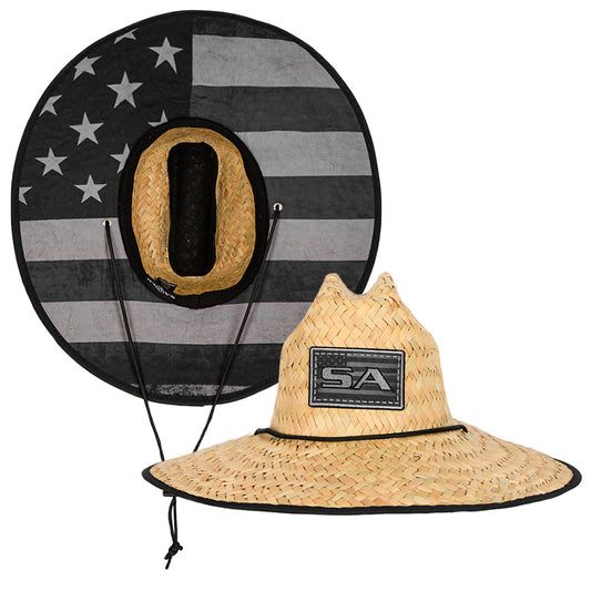 Under Brim Straw Hat | Blackout American Flag 2.0