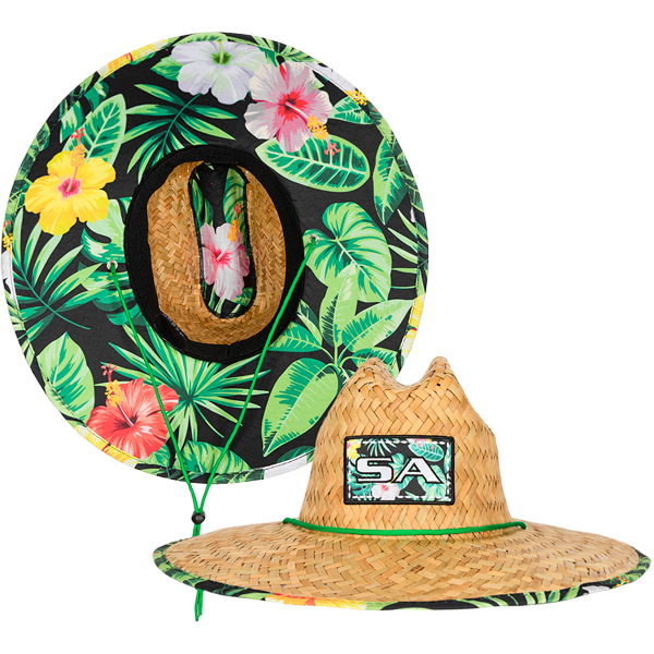 Under Brim Straw Hat | Hawaiian Floral 2.0