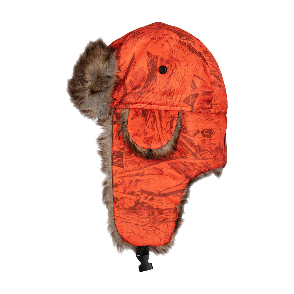 Trapper Hat | Forest Camo | High Vis Orange