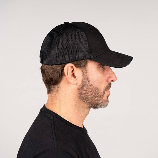 Stretch Fit Hat | Blk/Blk | SA Blue Shield