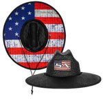 Under Brim Straw Hat | American Flag 2.0 | Black