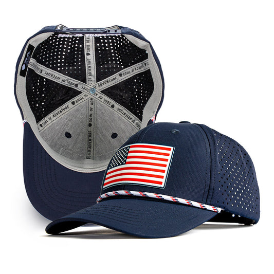 Performance Snap Back | American Flag | Navy