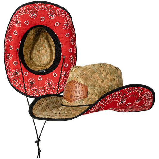 Cowboy Straw Hat | Red Bandana
