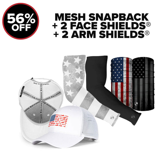 MESH SNAPBACK + 2 FACE SHIELDS® + 2 ARM SHIELDS®