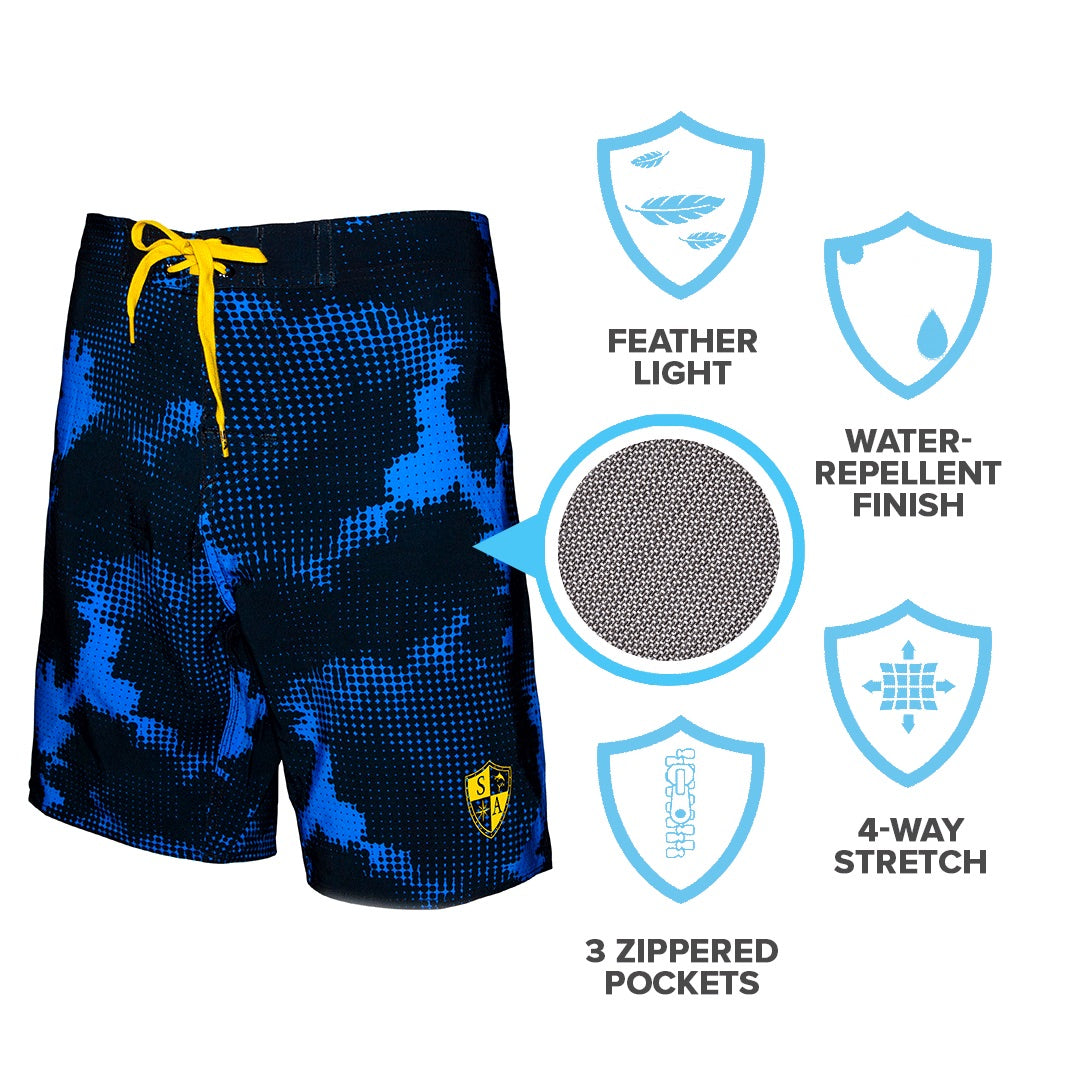 Board Shorts | Oceanic Trench | Yellow SA Shield
