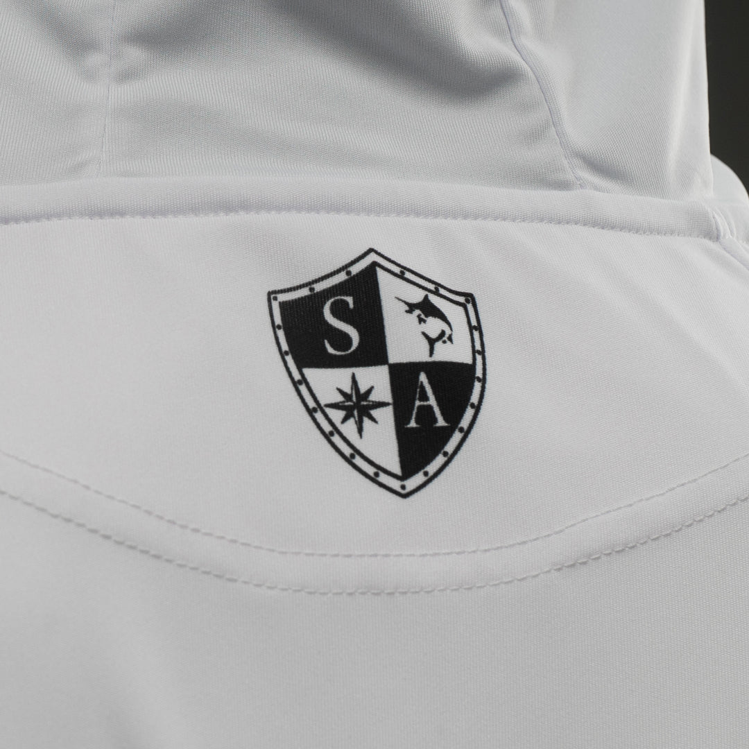 Hooded Performance Long Sleeve Shirt | White | SA Company