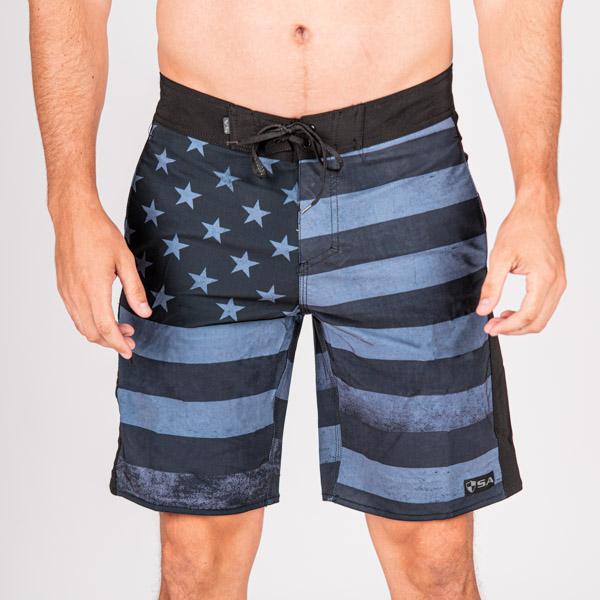 Board Shorts 2.0 | Blackout American Flag