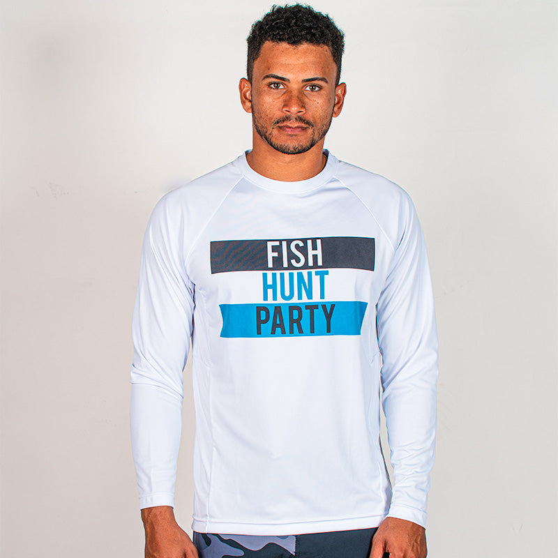 Performance Long Sleeve Shirt | White | Fish Hunt Party